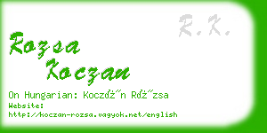 rozsa koczan business card